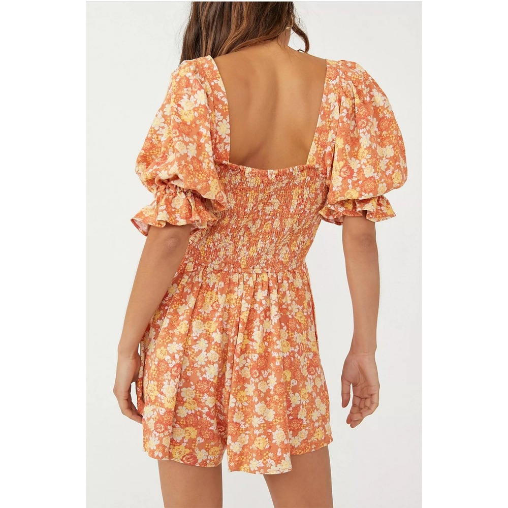 NEW Free People Size Small Show Me Love Romper Smocked Boho Festival Hippie $148 - Picture 2 of 9